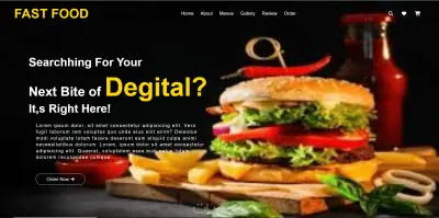 تصميم موقع مطعم باستخدام HTML وCSS (تصميم ثابت ومنظم) تفاصيل العمل