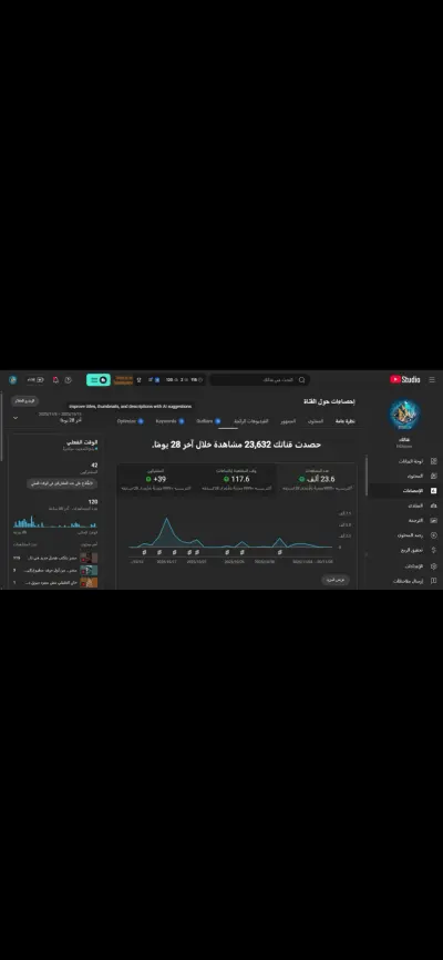 صورة العمل تحليل احترافي لإحصائيات قناة اليوتيوب ووضع خطة تطوير لزيادة المشاهدات