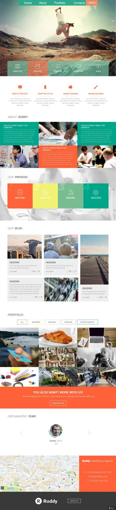 وكالة Ruddy الإبداعية | تطوير موقع تعريفي (One-Page)