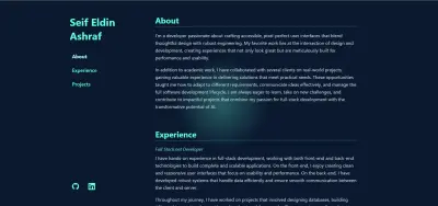 عمل portfolio بصفحه واحده