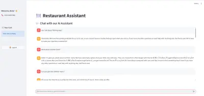 Restaurant APP integrated with AI agent