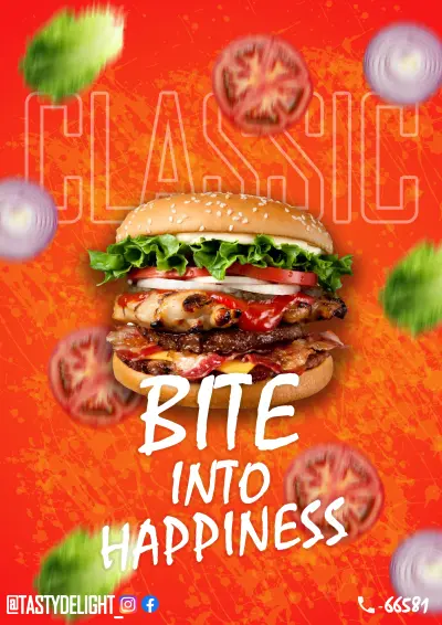 اعلان لمطعم برجر