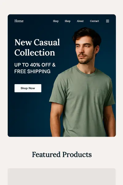 تصميم واجهة متجر إلكتروني للملابس الشبابية