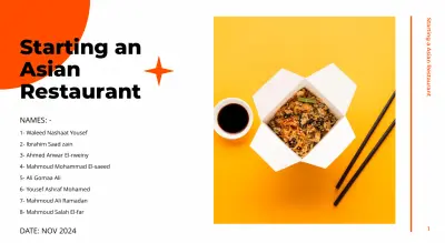 عرض تقديمي لمشروع بدأ مطعم صيني