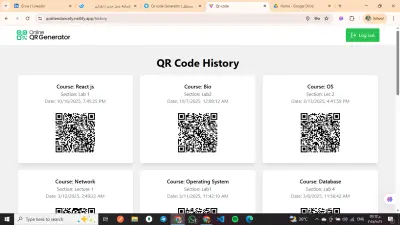 نظام تسجيل الحضور الذكي باستخدام QR Code – بتقنية MERN Stack