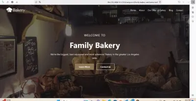 تصميم ل صفحة الhome ل مخبز