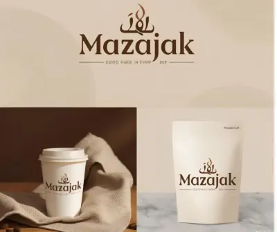 عمل هوية بصرية لكافيه مزاجك
