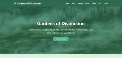 تطوير صفحة هبوط احترافية متكاملة لشركة تنسيق حدائق - Gardens of Distinction