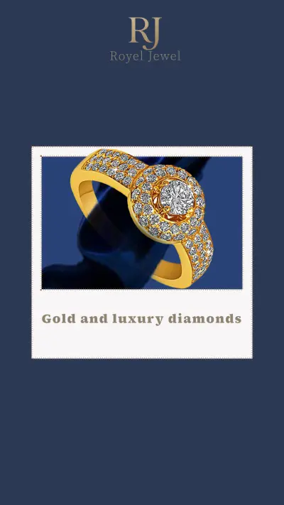 صورة العمل تصميم بوستر إعلاني احترافي لمجموعة مجوهرات فاخرة - براند RJ