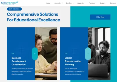 eduverseplus موقع لشركة خدمات تعليمية