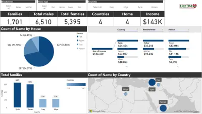 داشبورد احترافية بإستخدام Power BI | إحتياجات الأسر من بيانات منظمة إغاثة.