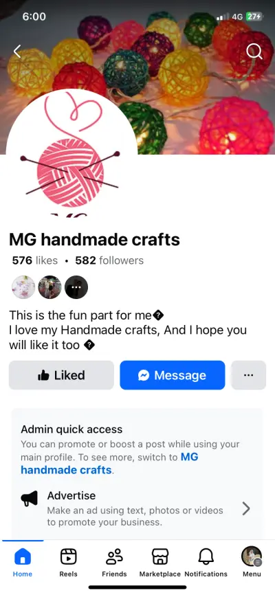 انشاء صفحة فيسبوك للتسويق لأعمال يدوية و ربطها بصفحة انستجرام