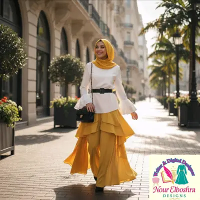 Golden Flow"تصميم أزياء رقمي