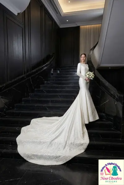 Ivory Mermaid Wedding Dress | Designed by Nour Elboshra