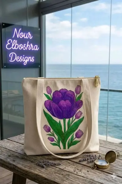 Purple Tulip Botanical Art: A Mixed-Media Masterpiece