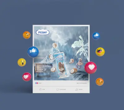 بوست سوشيال ميديا احترافي و بجودة عالية لشركه ايس كريم