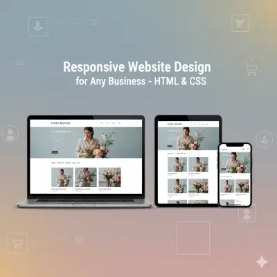 تصميم موقع محل ورد احترافي ومتجاوب باستخدام HTML وCSS