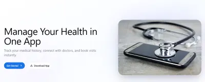 تصميم صفحة هبوط برنامج لمتابعة التاريخ المرضي