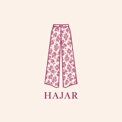 تصميم شعار (Logo Design) لعلامة تجارية أزياء نسائية "HAJAR" - هوية بصرية أنيقة وبسيطة