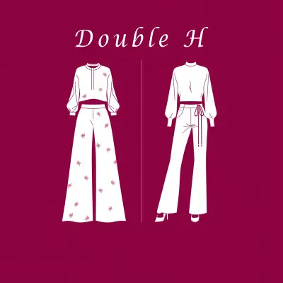 تصميم شعار متكامل (Logo Design) لعلامة تجارية أزياء "Double H" - هوية بصرية أنثوية وعصرية