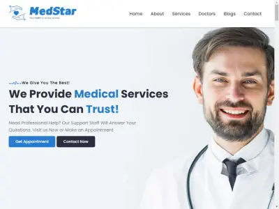 تصميم موقع لمستشفي متكامل