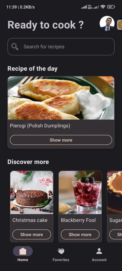 برنامج وصفات أطعمة (Recipe App)
