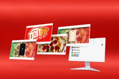 قائمة بيتزا تفاعلية (Flip Menu) — موقع عرض لوجبات البيتزا
