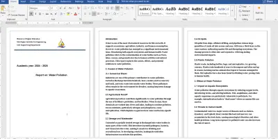 report on : water pollution