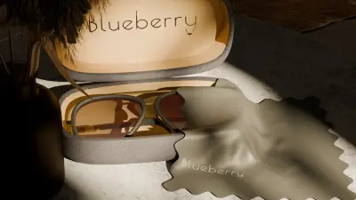 تصميم اعلان ثري دي 3d احترافي لشركة Blueberry