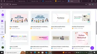 تم عمل presentation يشرح كيفية عمل الportfolio