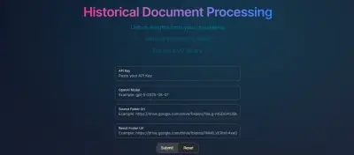 Backend Development for AI-Based Historical Document Processing Project