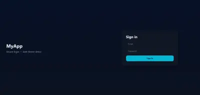 صفحة تسجيل دخول — Dark Theme متجاوبة