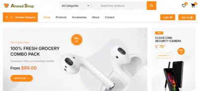 تطبيق E-Commerce احترافي مع لوحة تحكم إدارية (Dashboard) باستخدام Firebase , html , scss, js