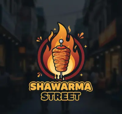 تصميم شعار مطعم Shawarma Street لشاورما الدجاج