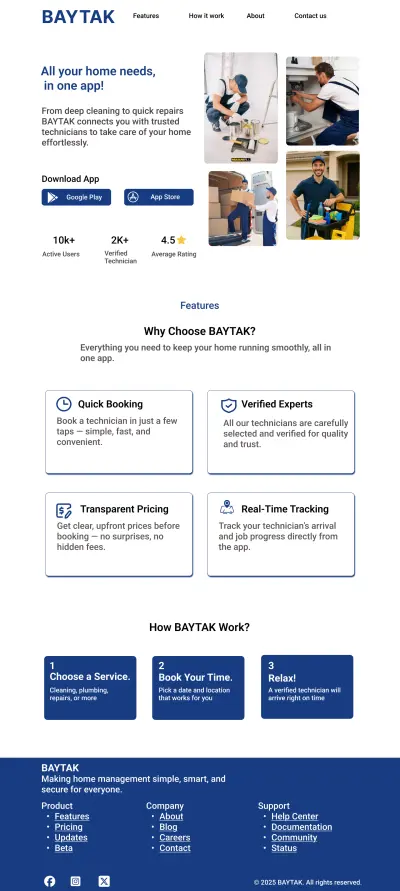 BAYTAK Landing Page