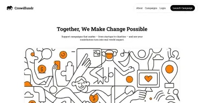منصة تمويل جماعي متكاملة باستخدام HTML, SASS, JS
