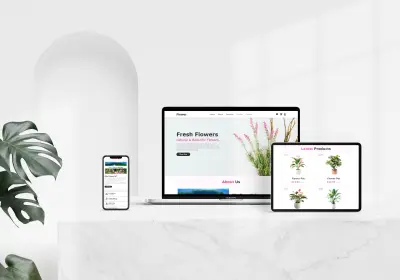 تطوير واجهة أمامية (HTML/CSS) لموقع بيع زهور احترافي