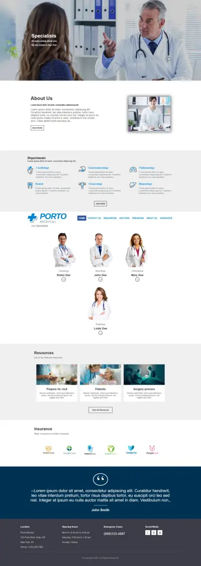Medical website with sass