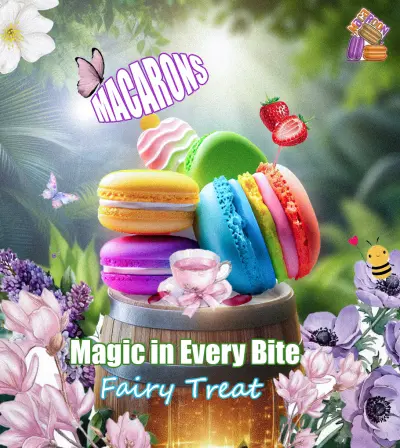 ماكرون فرنسي فاخر – حلويات ملونة جذابة