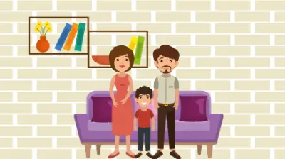 مشهد لاسرة صغيره مكونه من ثلاث اشخاص