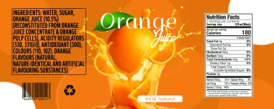 ملصف زجاجة عصير برتقال