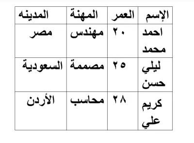 نموذج إدخال بيانات
