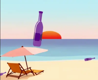 اعلان  لمنتج صيفى على الشاطىء باستخدام طريقة fake 3D