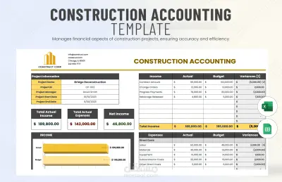 بناء سيستم محاسبى لاداره المشاريع وحساب التكاليف عن طريق Excel