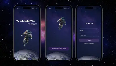 تصميم واجهة تطبيق Welcome to Space