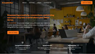 Creativibe – صفحة ويب أمامية متجاوبة