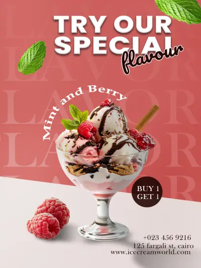 صورة العمل Mint & Berry Ice Cream – Social Media