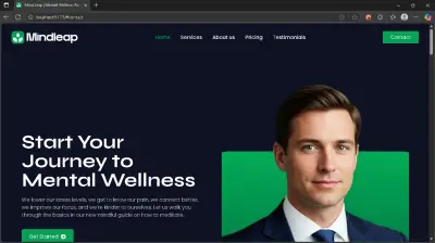 MindLeap – واجهة موقع خدمات للصحة النفسية | قالب React احترافي