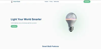 صفحة هبوط متجاوبة لمنتج تقني (Smart Bulb)