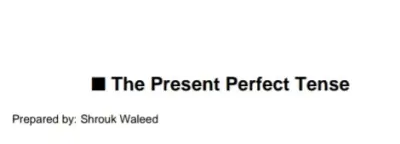 Present perfect tense